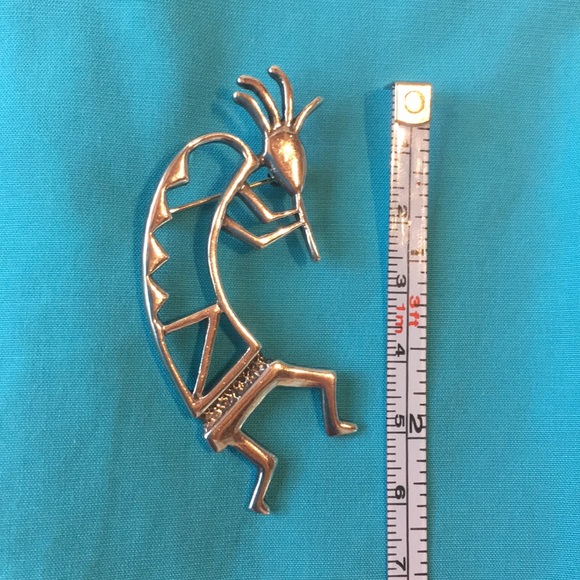 Matching Kokopelli earrings and pin - Picture 2 of 3